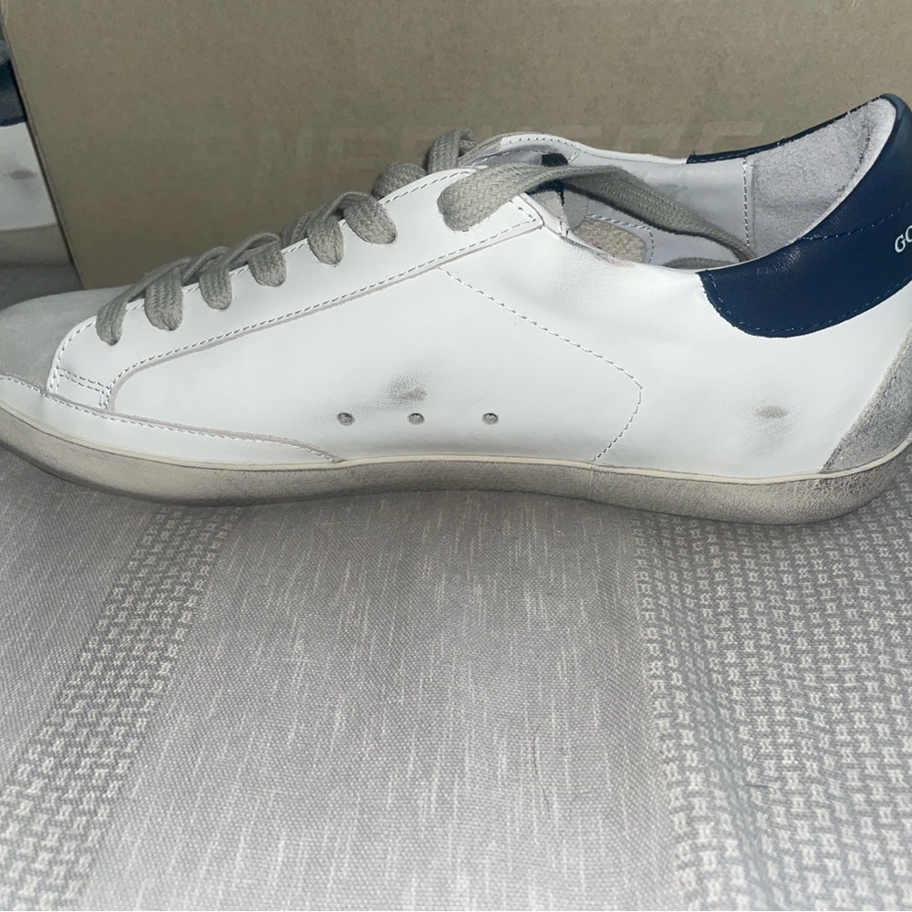 Golden Goose White and Navy Sneakers Size 42 EU - Picture 7 of 11